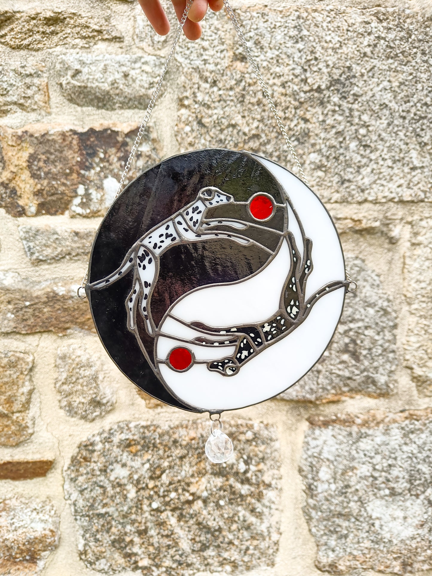 Vitrail Les Dalmatiens Yin-Yang