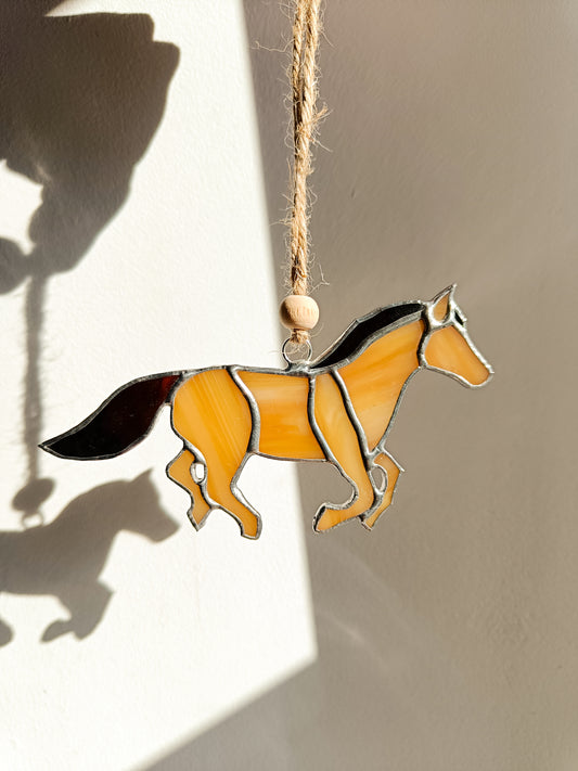 Vitrail CHEVAL beige