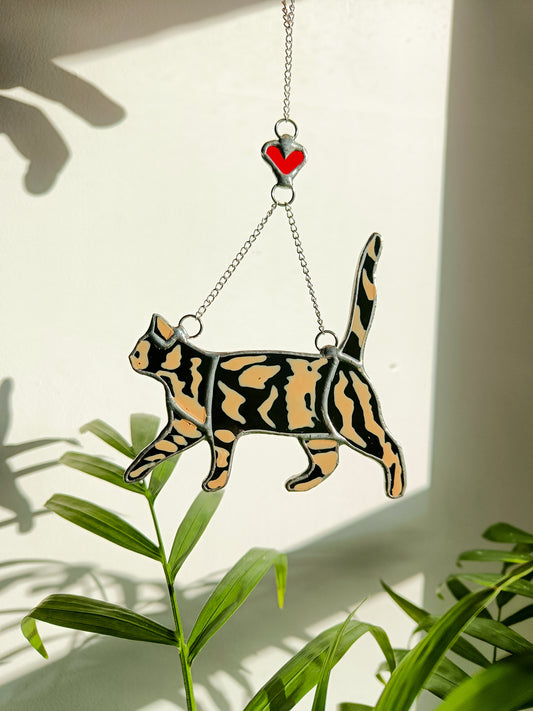 Vitrail CHAT ÉCAILLE DE TORTUE